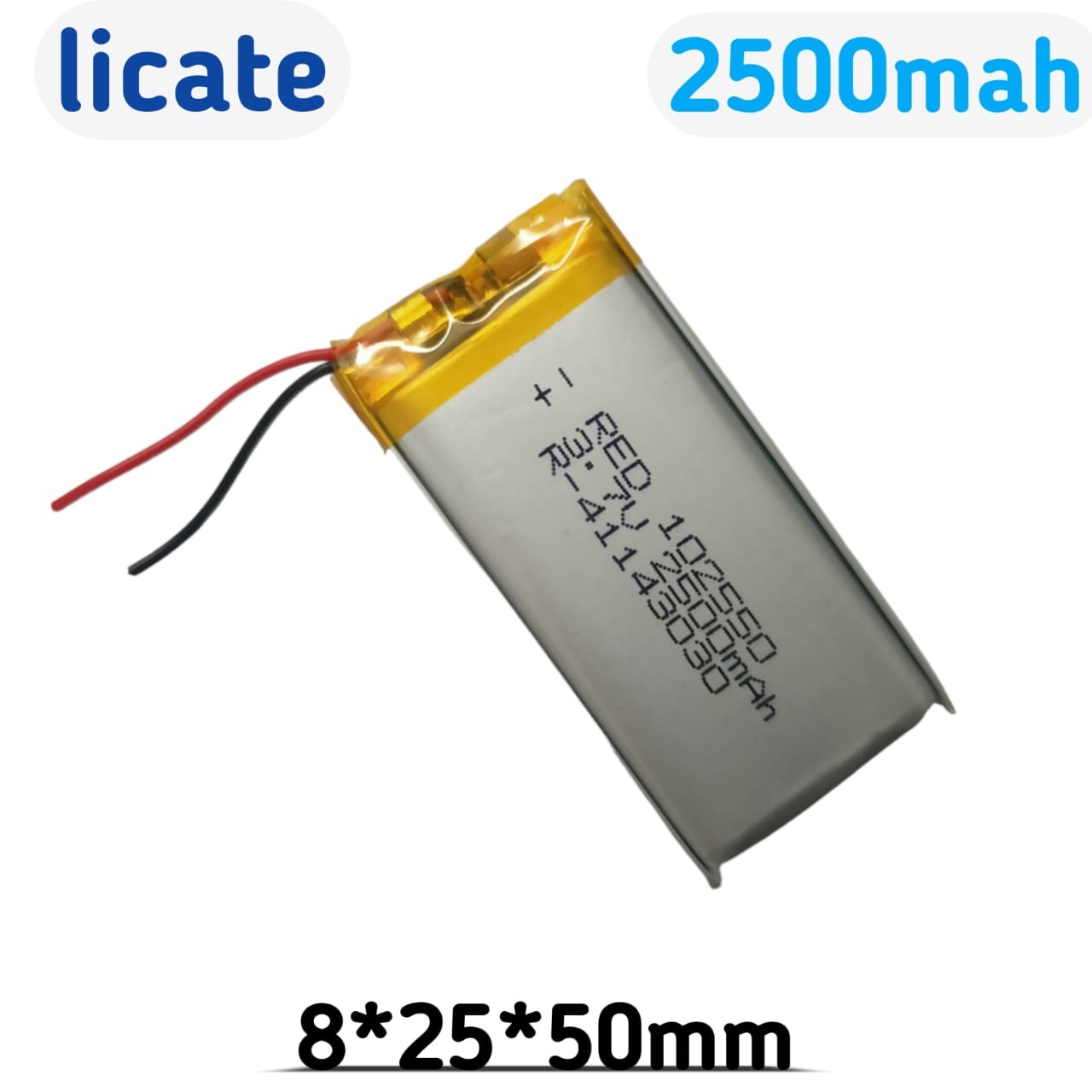 3.7V 2500mAh 102550 Lithium-Ion Polymer Battery for Portable Electronics & DIY Projects