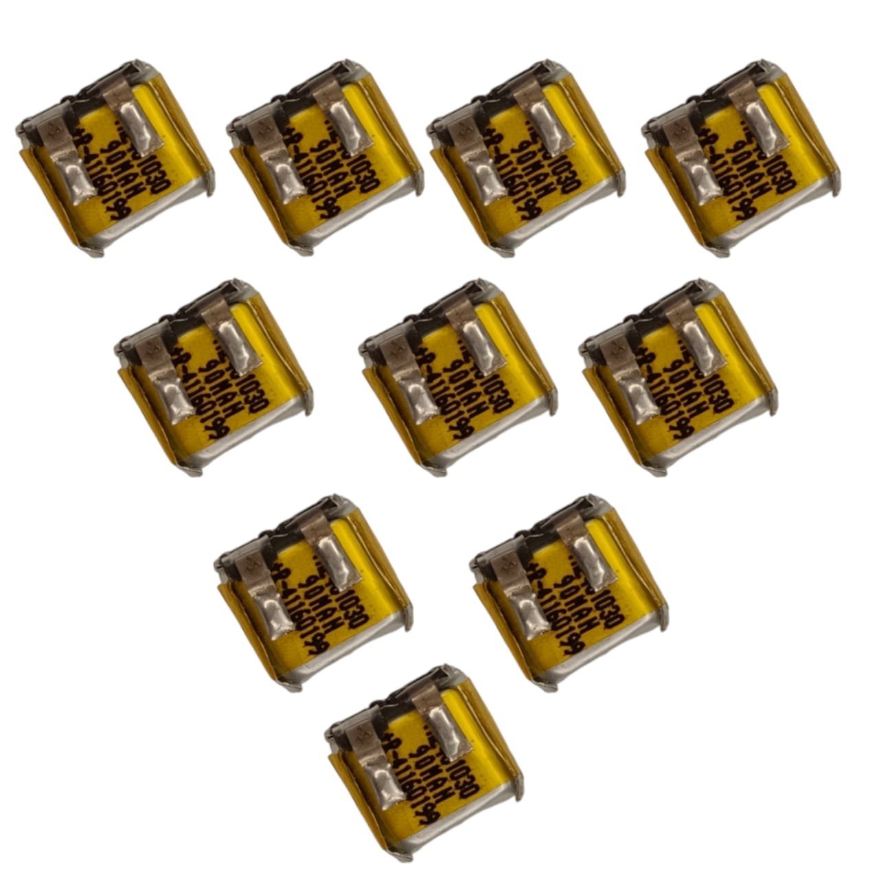 10 Pack 3.7V 90mAh Li-Po Battery | Rechargeable Replacement Cell for TWS Earbuds & Bluetooth Headsets