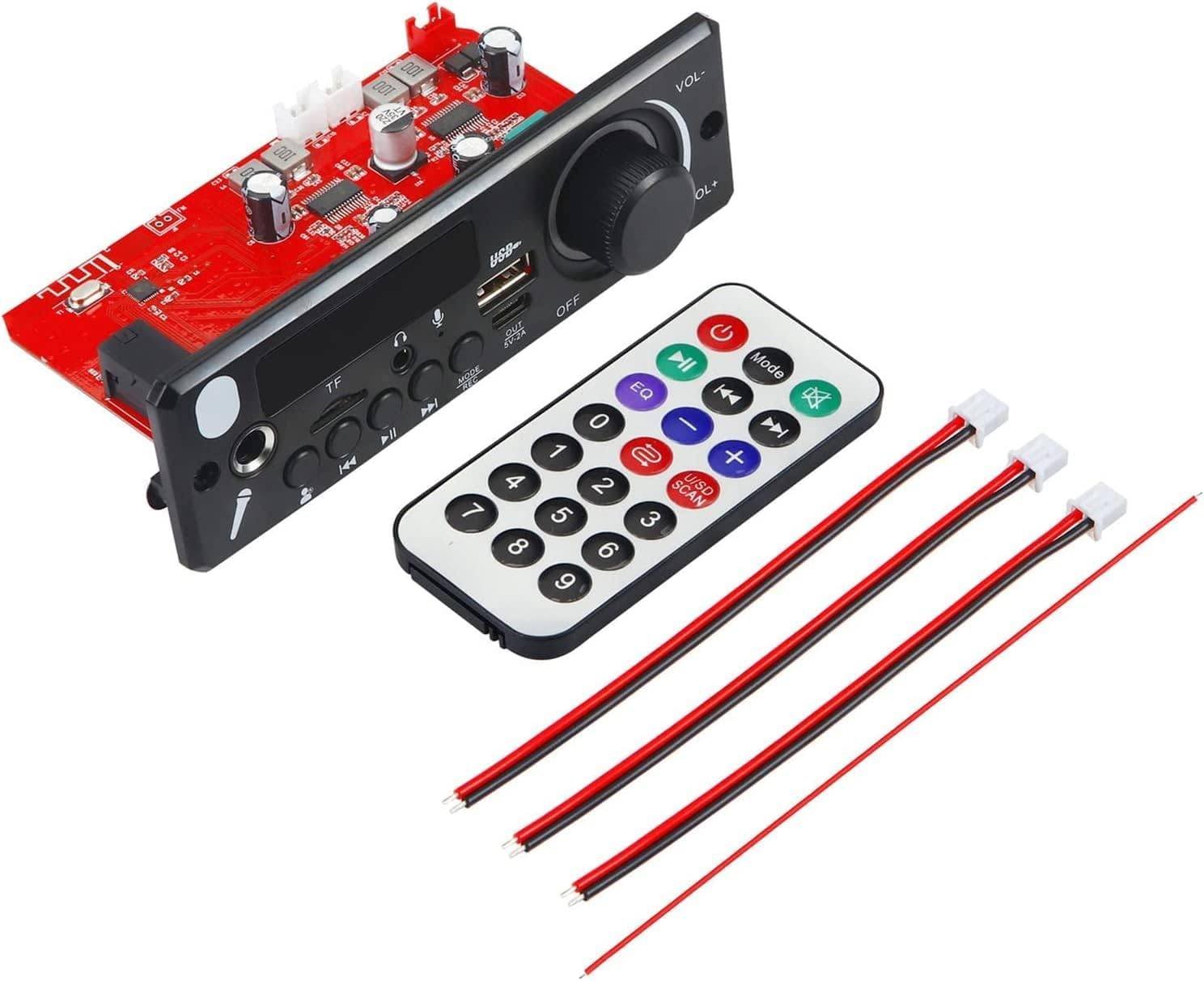 CAAV-AP52 160W Bluetooth Amplifier Board – 2x80W Stereo Audio Decoder Module with IR Remote Control, USB, TF, AUX & FM