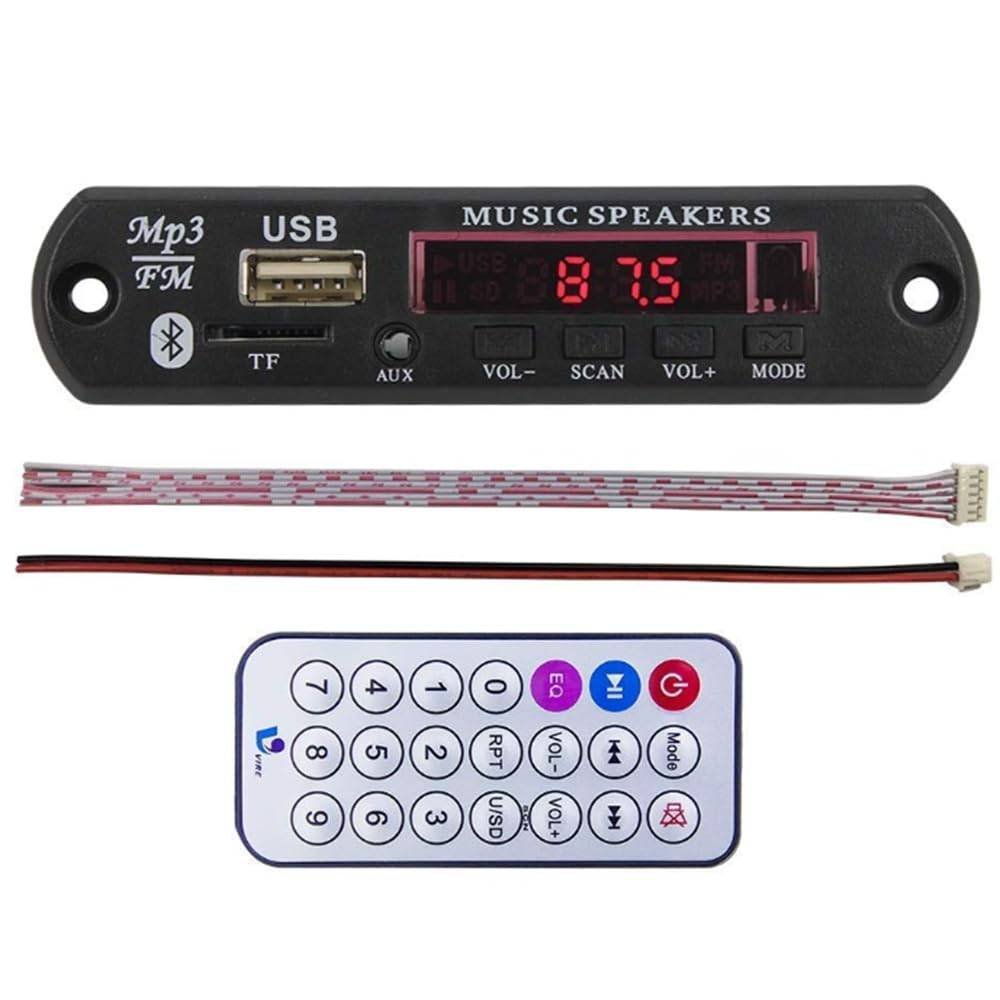 Bluetooth MP3 Decoder Module Kit with Remote | USB, FM, AUX, TF Card Audio Player Board for DIY Speakers