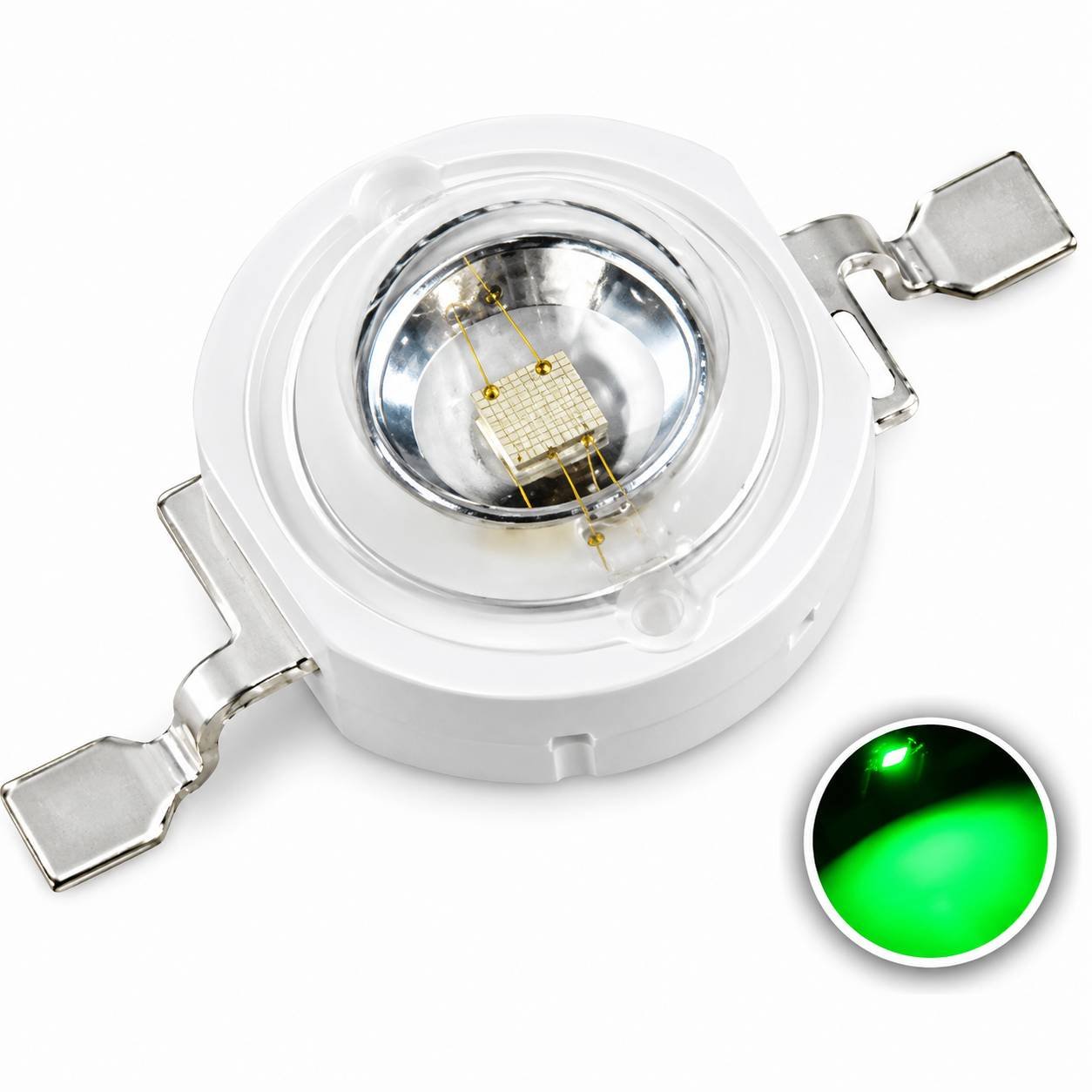 3W Green High Power SMD LED Chip | Light Emitting Diode Bulb Lamp (520nm)