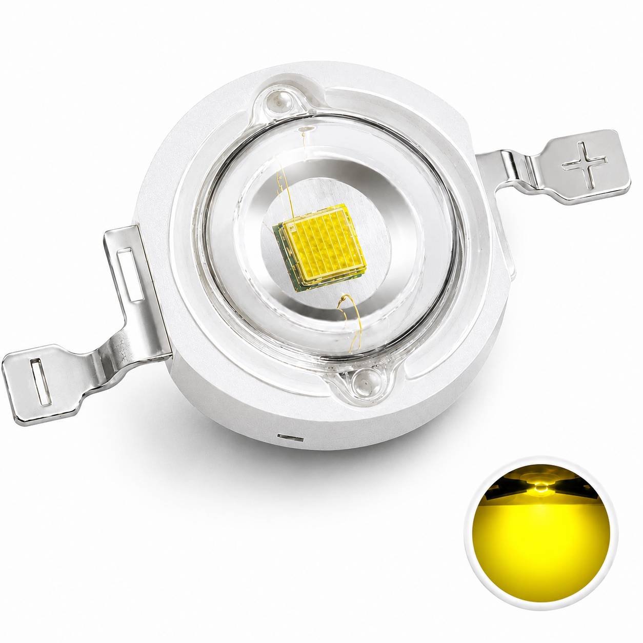 3W Yellow High Power SMD LED Chip | Amber Light Emitting Diode Bulb (590nm)