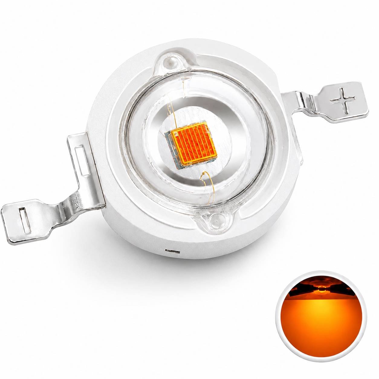 3W Orange High Power SMD LED Chip | Light Emitting Diode Bulb Lamp (600nm)