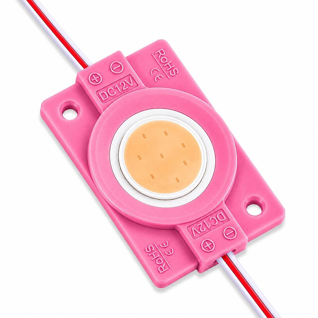 BulkyBaba 12V 5W Pink Coin LED Module - Waterproof High-Brightness COB Decorative Light