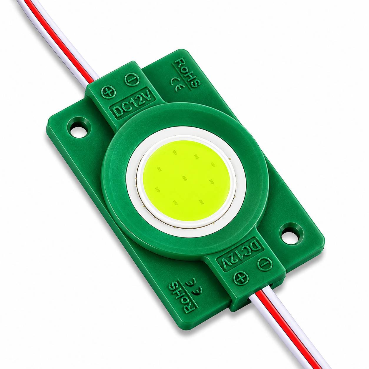 BulkyBaba 12V 5W Green Coin LED Module - Waterproof High-Brightness COB Decorative Light