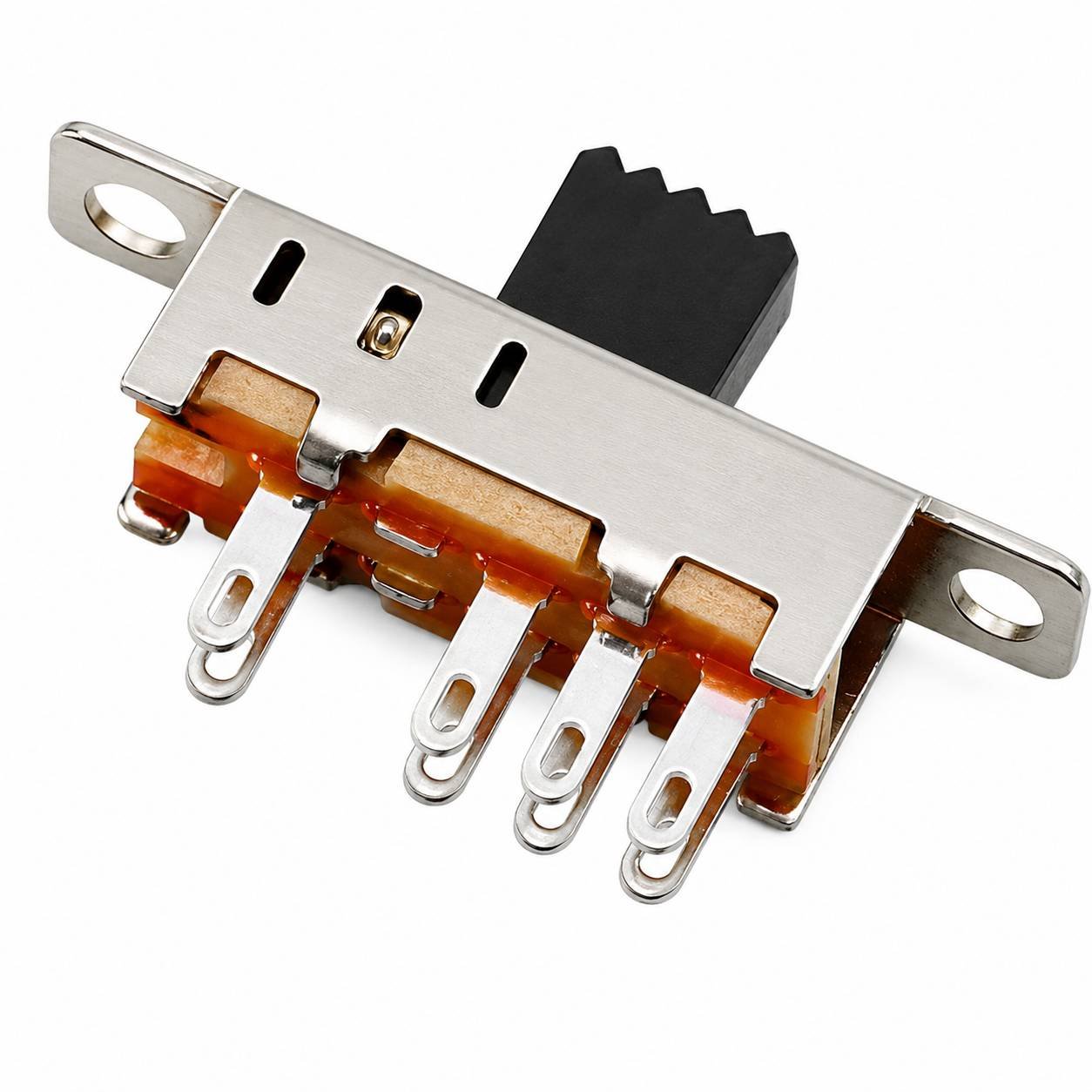 BulkyBaba 8-Pin DP3T Slide Switch (3-Position, Double Pole) with Panel Mount Bracket