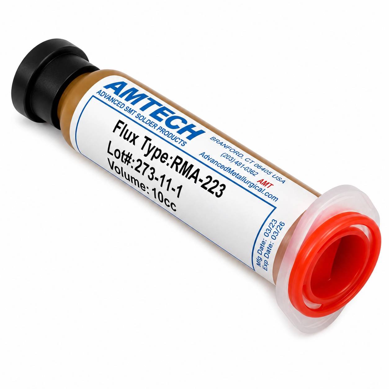 BulkyBaba AMTECH RMA-223 SMT/BGA Solder Flux Paste (10cc Syringe) for Electronics Repair