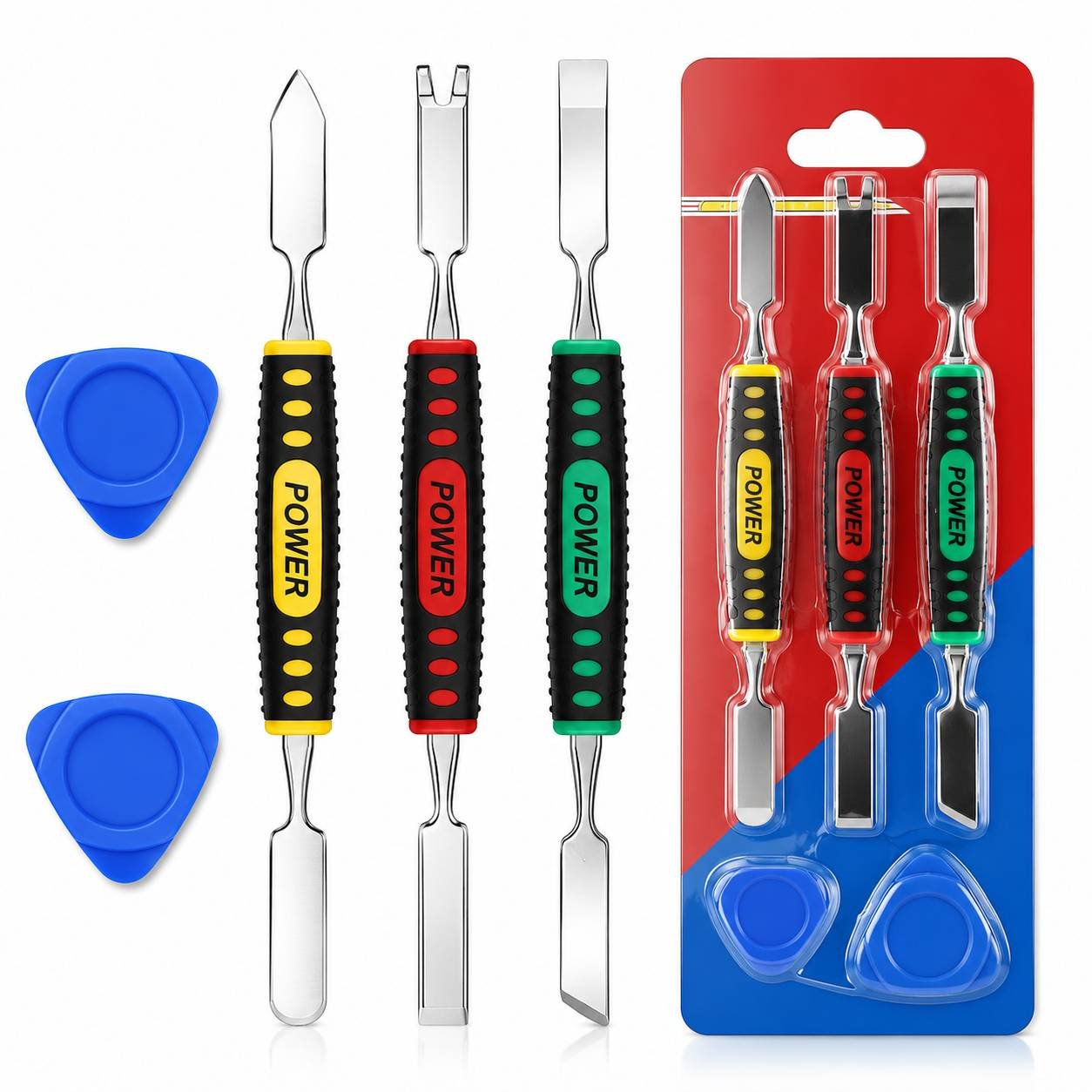 BulkyBaba 5-Piece Heavy-Duty Metal Spudger & Plastic Pry Tool Kit for Mobile Screen, Tablet, and Electronics Repair