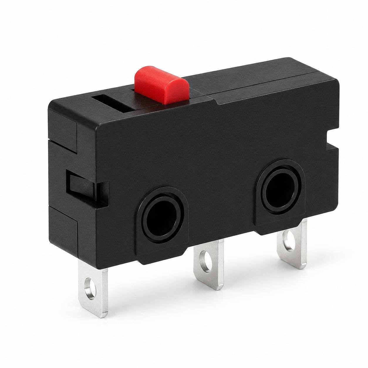 BulkyBaba 6A 250V AC Micro Switch – SPDT 3-Pin Limit Switch with Red Push-Button Actuator