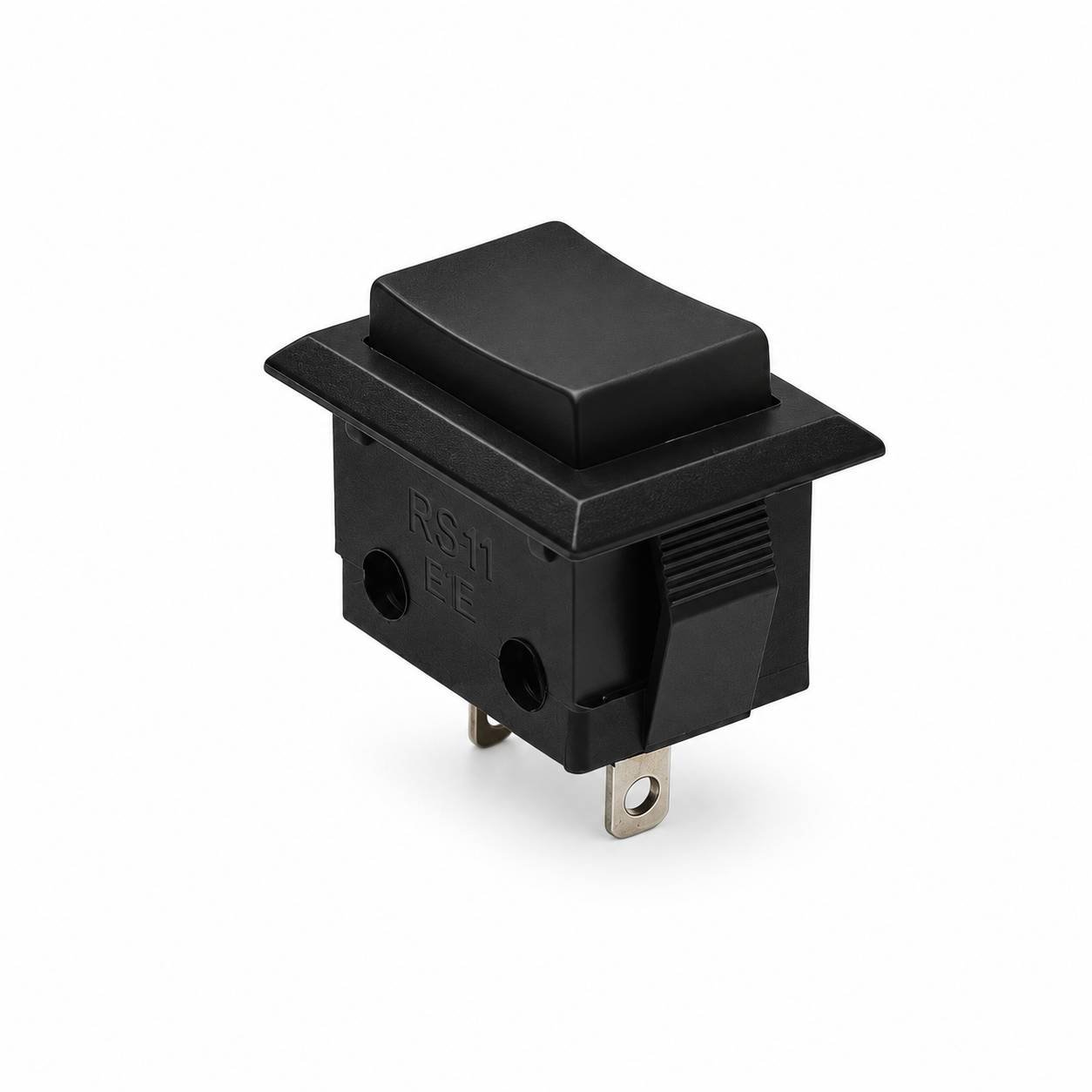 BulkyBaba RS11 2-Pin SPST ON/OFF Mini Black Rocker / Push Switch for Appliances & DIY Electronics (Pack of 5 Pcs)